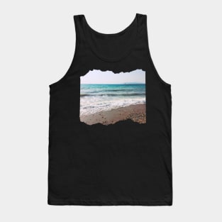 Beautiful photography of ocean waves and blue sky Tank Top